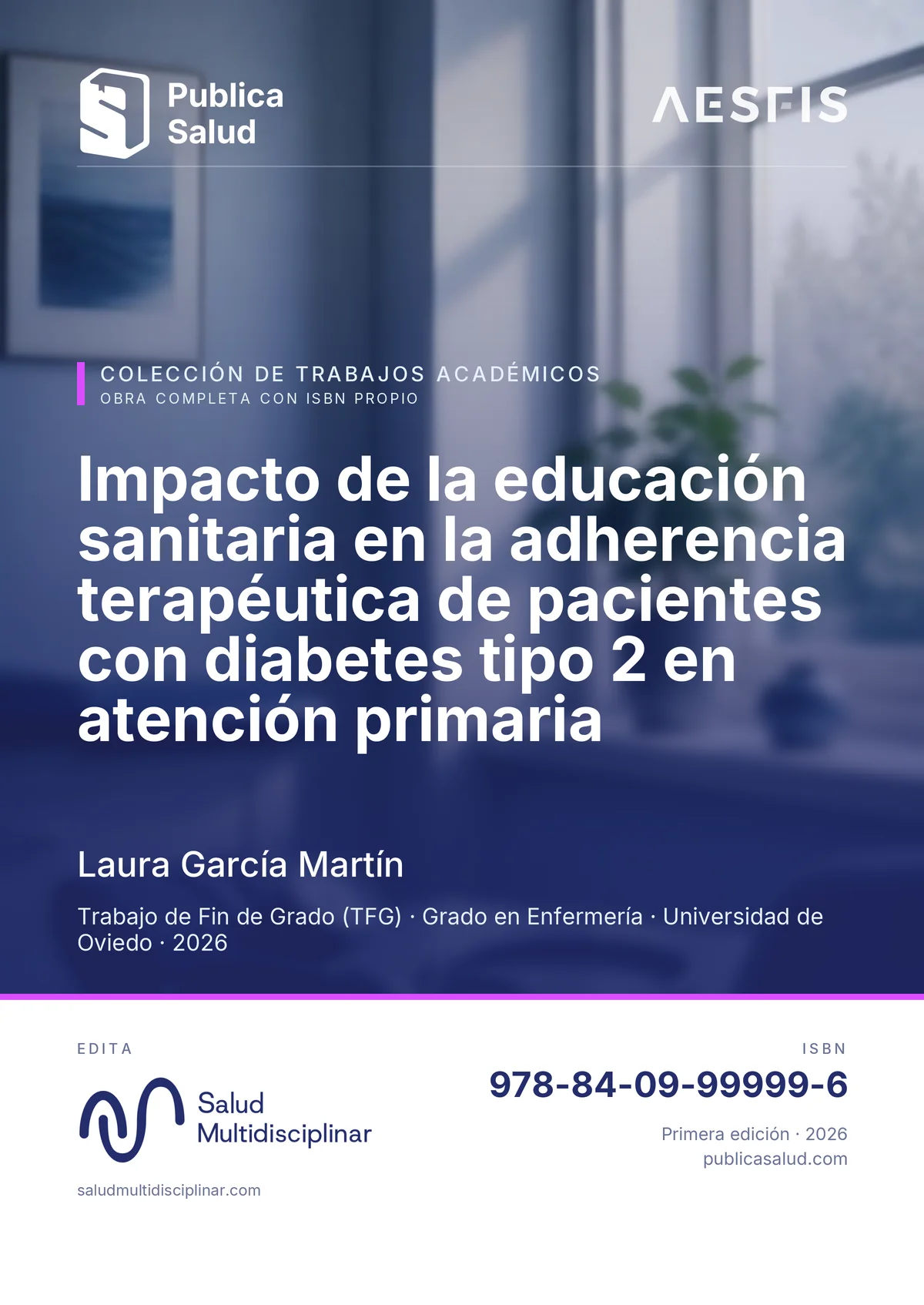 Portada de un TFM publicado como libro con ISBN propio en Publica Salud